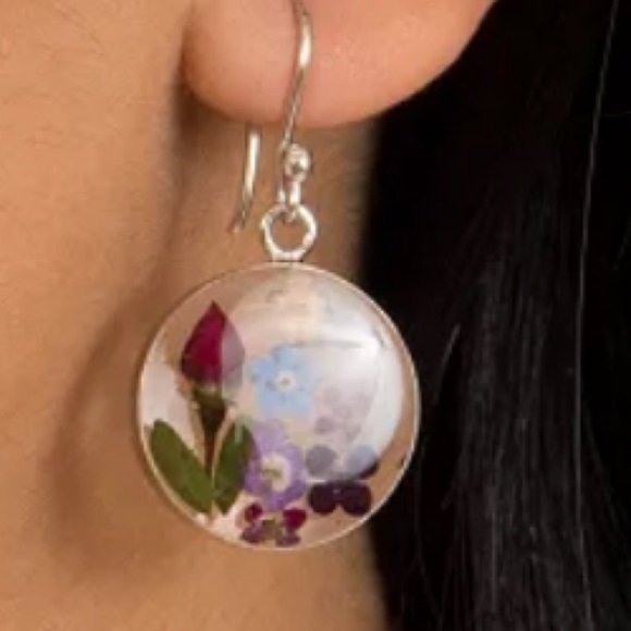 GIANI BERNINI Everlasting Flowers Sterling Silver NIB Dried Flower Earrings - Picture 8 of 8